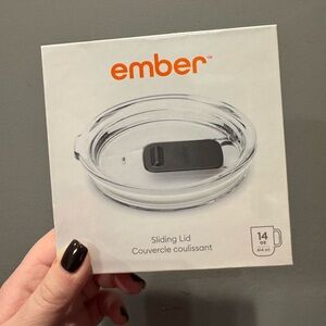 NWT! Ember 14oz Sliding Lid: Black & Clear Plastic Drinkware Accessory